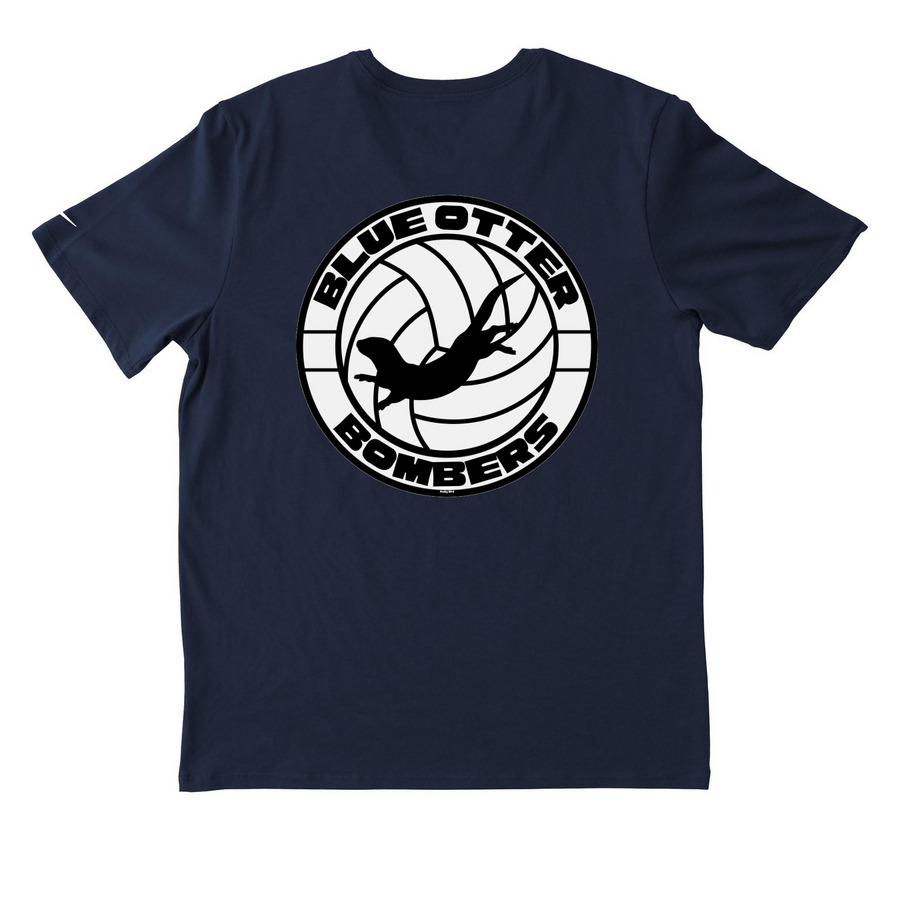Blue Otter Bombers&nbsp;, a College Navy Nike Dri-FIT Jersey Blend Performance Tee (back-view)