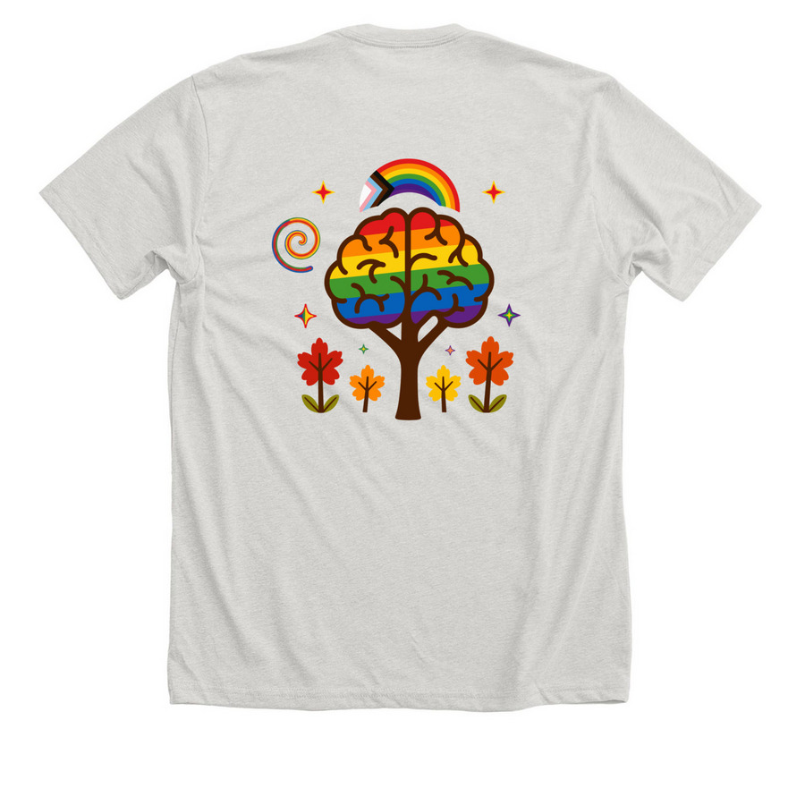 Slalom Horizons x Prism The Trevor Project&nbsp;, a Heather Cement Premium Unisex Tee (back-view)