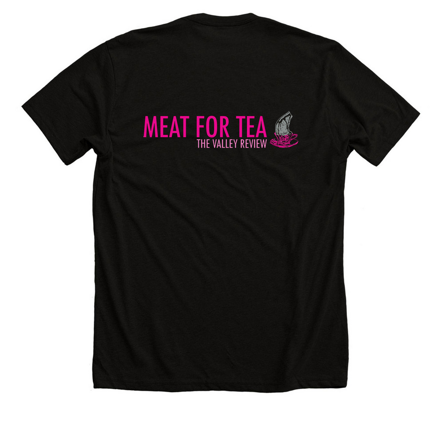 Meat For Tea Meatcup Logo, a Solid Black Blend Premium Unisex Tee (back-view)