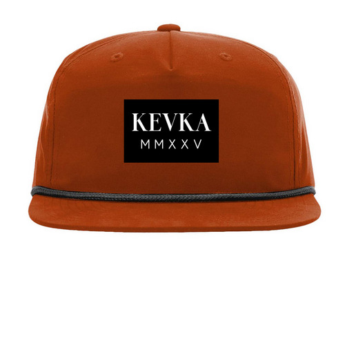 'Kevka' Hat, a Dark Orange/ Black Printed Umpqua Snapback Cap