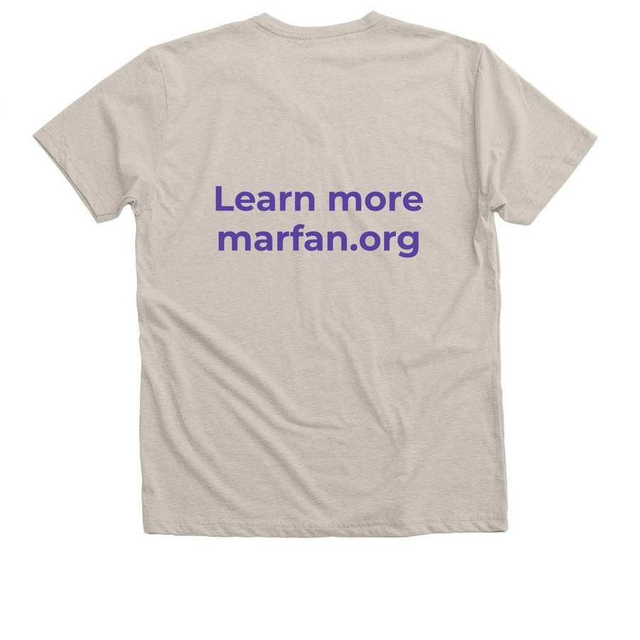 2026 Marfan Awareness Month Community Tee&nbsp;, a Heather Dust Premium V-Neck Tee (back-view)