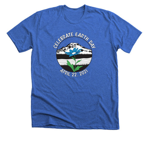 Celebrate Earth Day 2021, a Heather True Royal Premium Unisex Tee