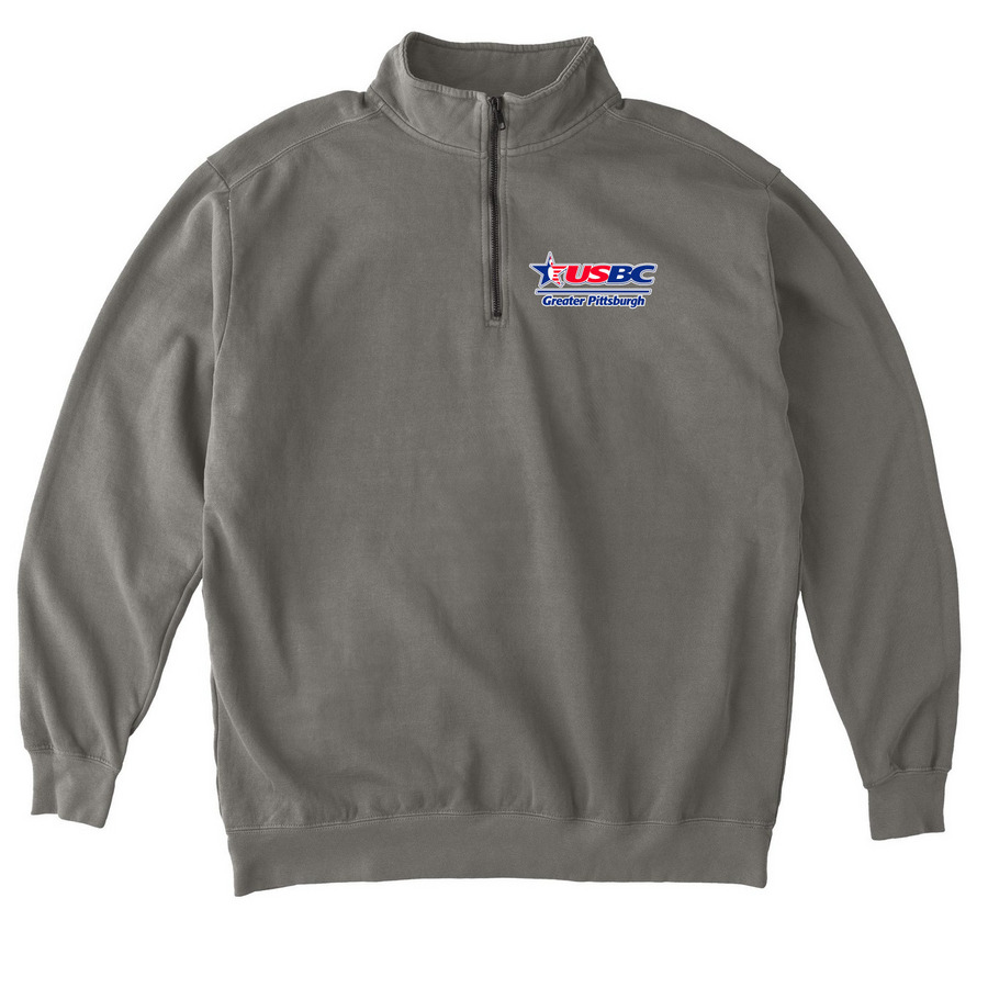 Gr Pittsburgh USBC Zip Ups & 1/4 Zips, a Grey Comfort Colors Quarter Zip Pullover