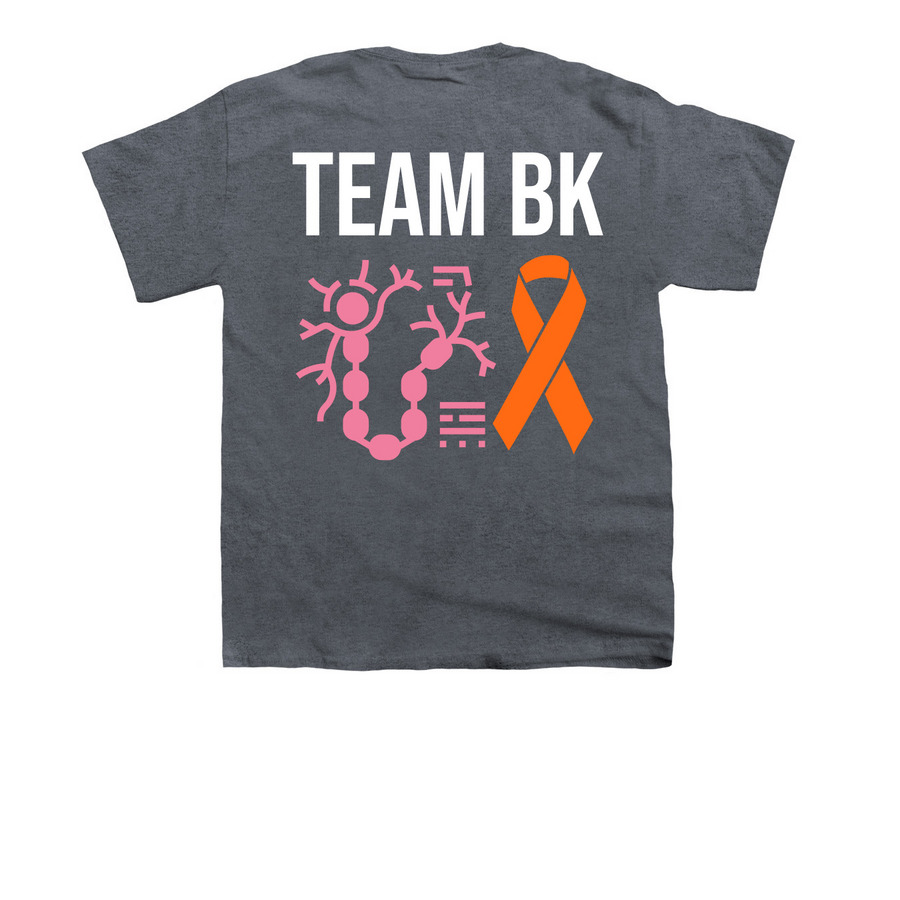 TEAM BK WALK MS SHIRTS, a Dark Heather Youth Unisex Tee (back-view)