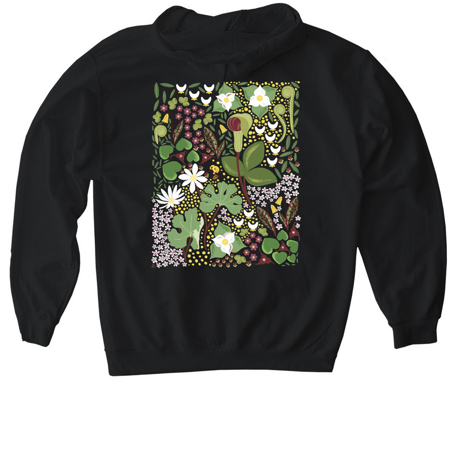 Excellent Ephemerals, a Black Gildan Softstyle Pullover Hoodie (back-view)