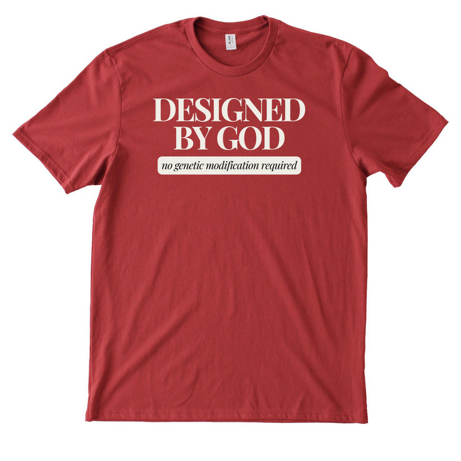 Designed by God (Red's), a Beet Red Allmade Heavyweight Recycled Cotton Tee