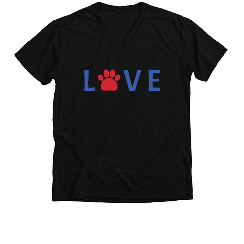 For Love, a Solid Black Blend Premium V-Neck Tee