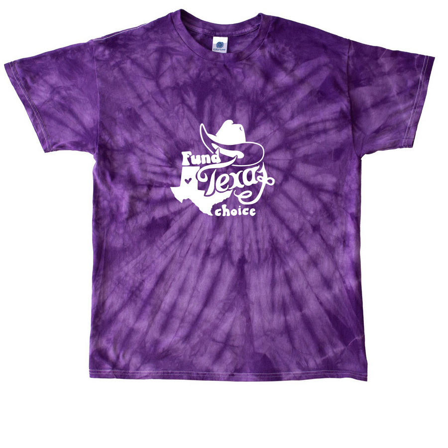 Fund Texas Choice Logo (light), a Purple Classic Tie Dye Tee