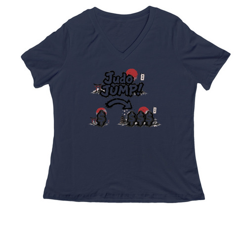 Judo Jump Women's V-neck&nbsp;, a Navy Women's Relaxed V-Neck Tee
