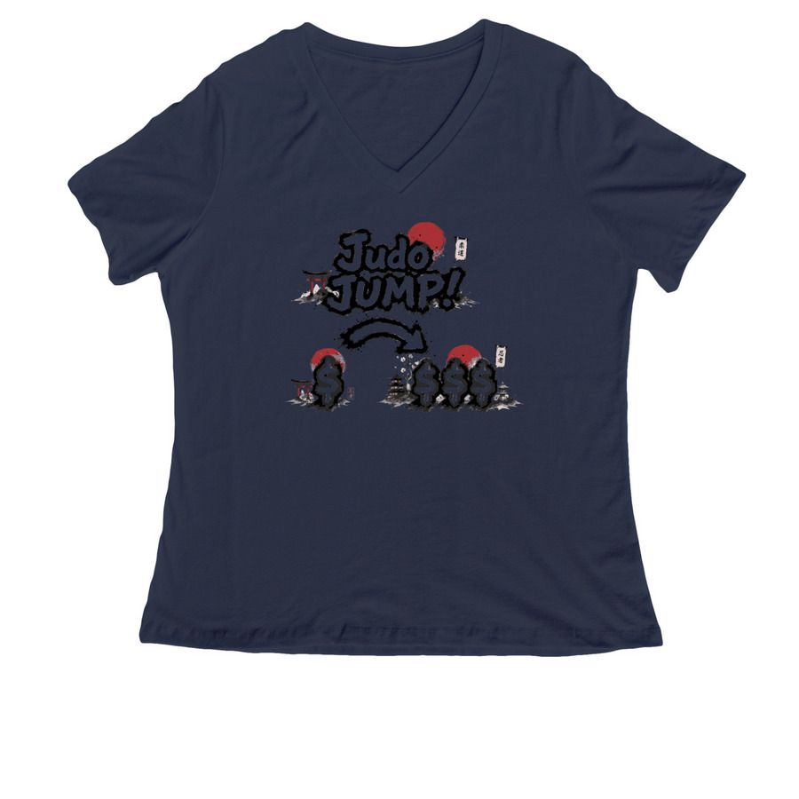 Judo Jump Women's V-neck&nbsp;, a Navy Women's Relaxed V-Neck Tee