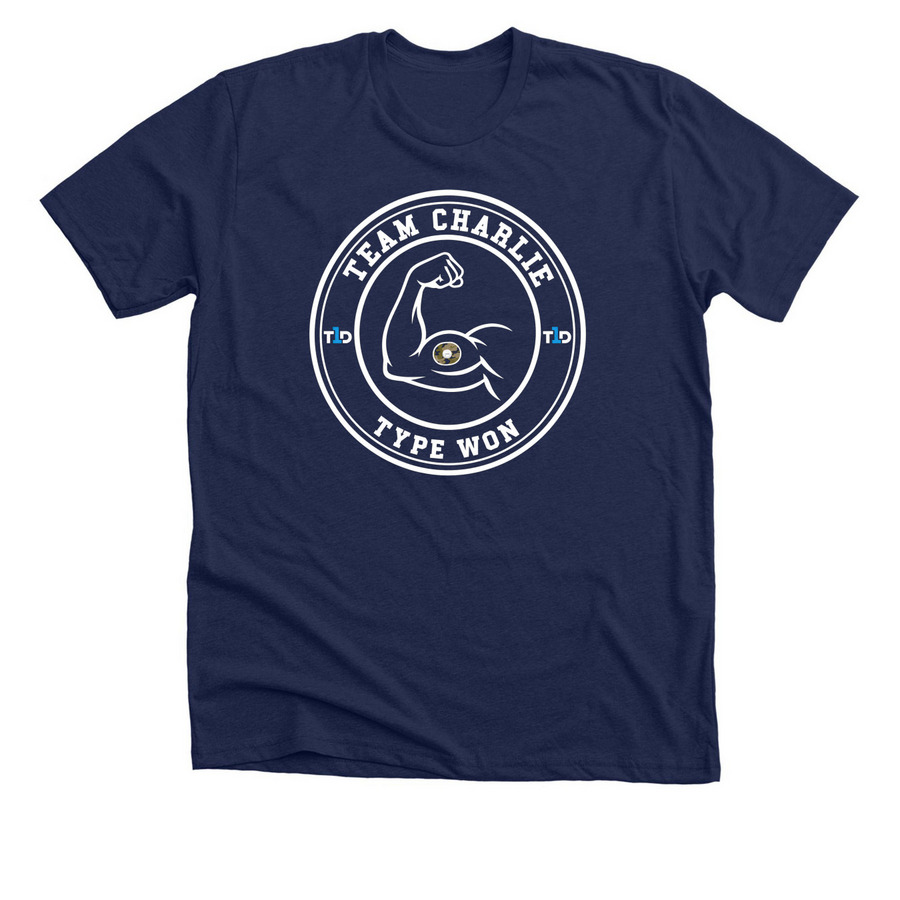 Team Charlie - Type Won, a Solid Navy Blend Premium Unisex Tee