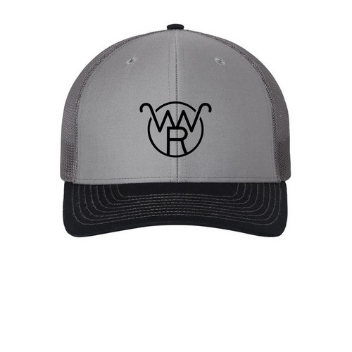 WWRR Hat, a Grey/ Charcoal/ Navy Printed Snapback Trucker Cap