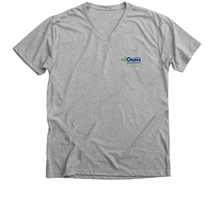 25 years of Upstate Oasis, a Athletic Heather Premium V-Neck Tee