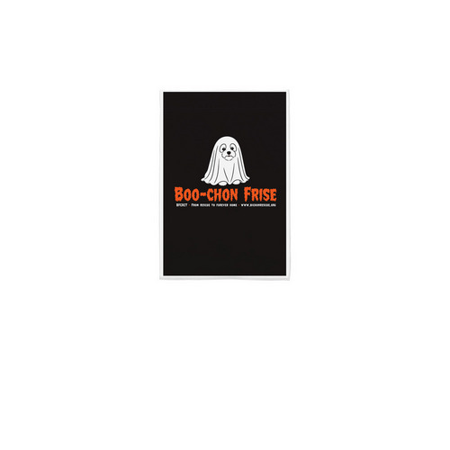 BFCACT Boo-chon Frise!, a White 12" x 18" Yard Flag