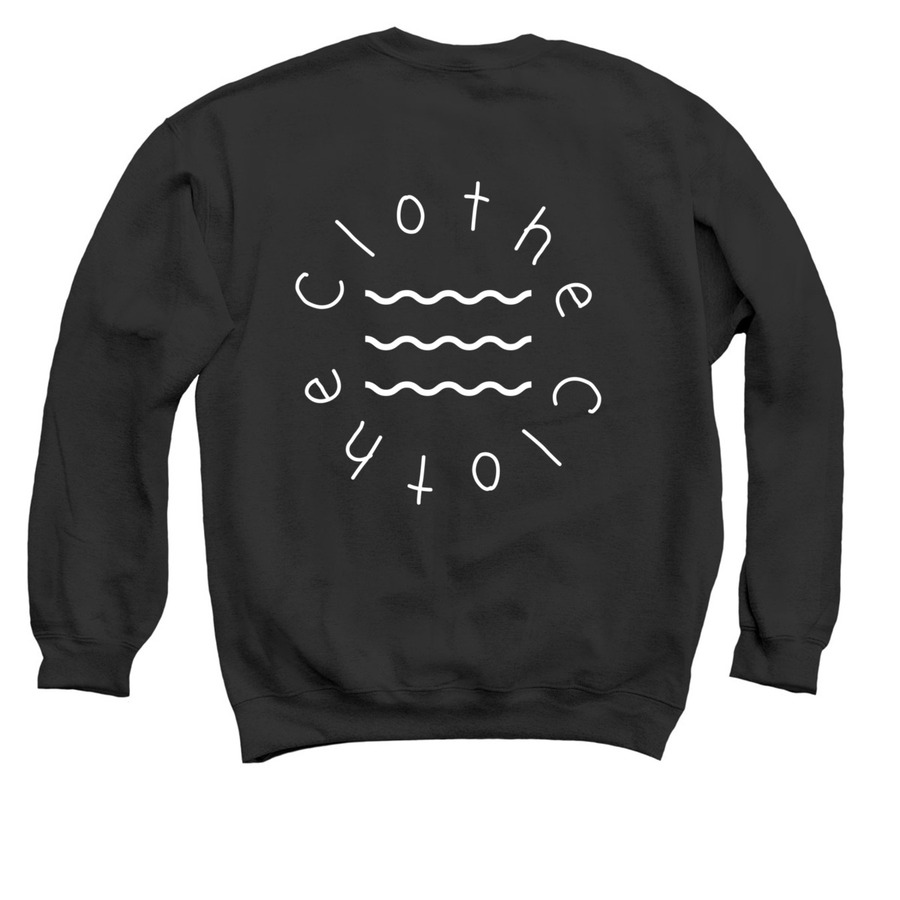 CoopNoop "Clothe" Merch, a Black Crewneck Sweatshirt (back-view)