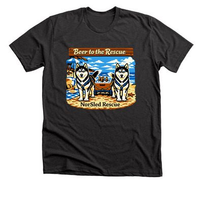 Beer To the Rescue, a Dark Grey Heather Premium Unisex Tee