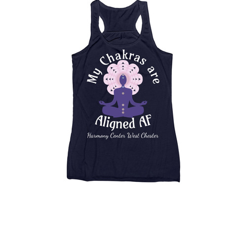Chakras Aligned AF, a Navy Women's Racerback
