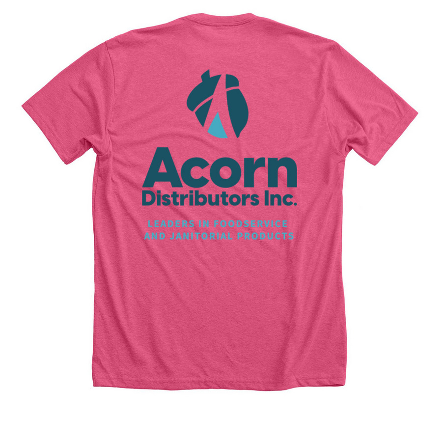 Acorn's In Action - More Than Pink Walk, a Heather Charity Pink Premium Unisex Tee (back-view)