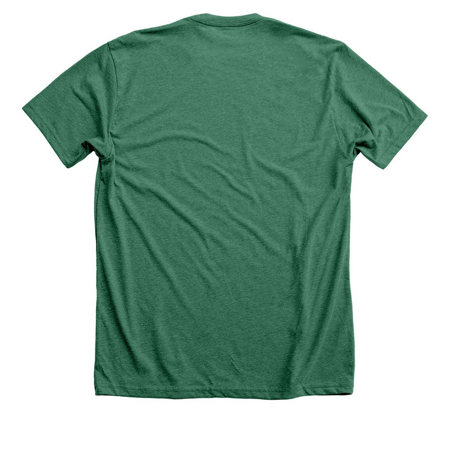 Hastings Progressives ? Retro Logo, a Heather Grass Green Premium Unisex Tee (back-view)