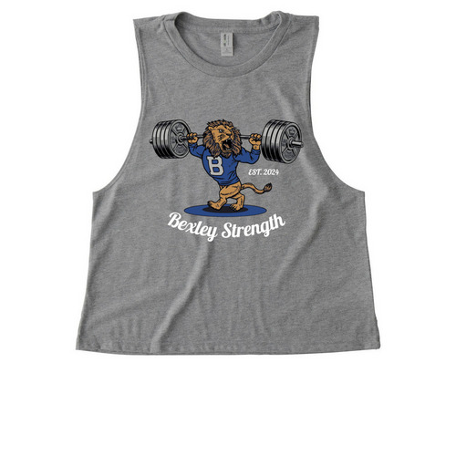 Bexley Strength Lion, a Aluminum Grey Allmade Eco Triblend Women?s Muscle Tank