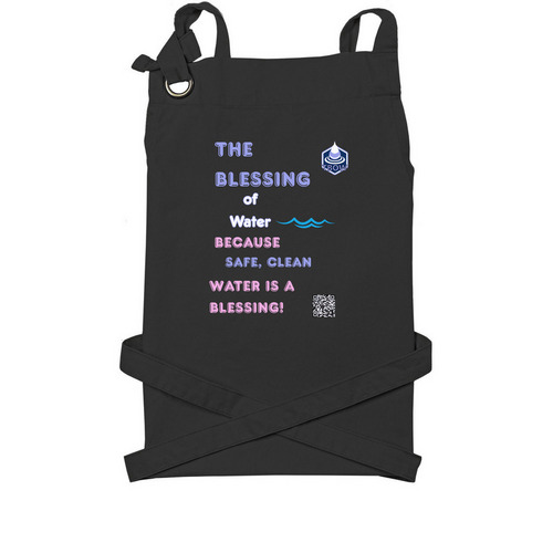 Aprons for Kenya Africa Clean Water Project, a Black Cotton Canvas Pocket Apron