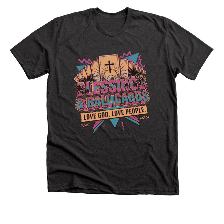 Blessings & ball cards 90's Cali shirt, a Dark Grey Heather Premium Unisex Tee