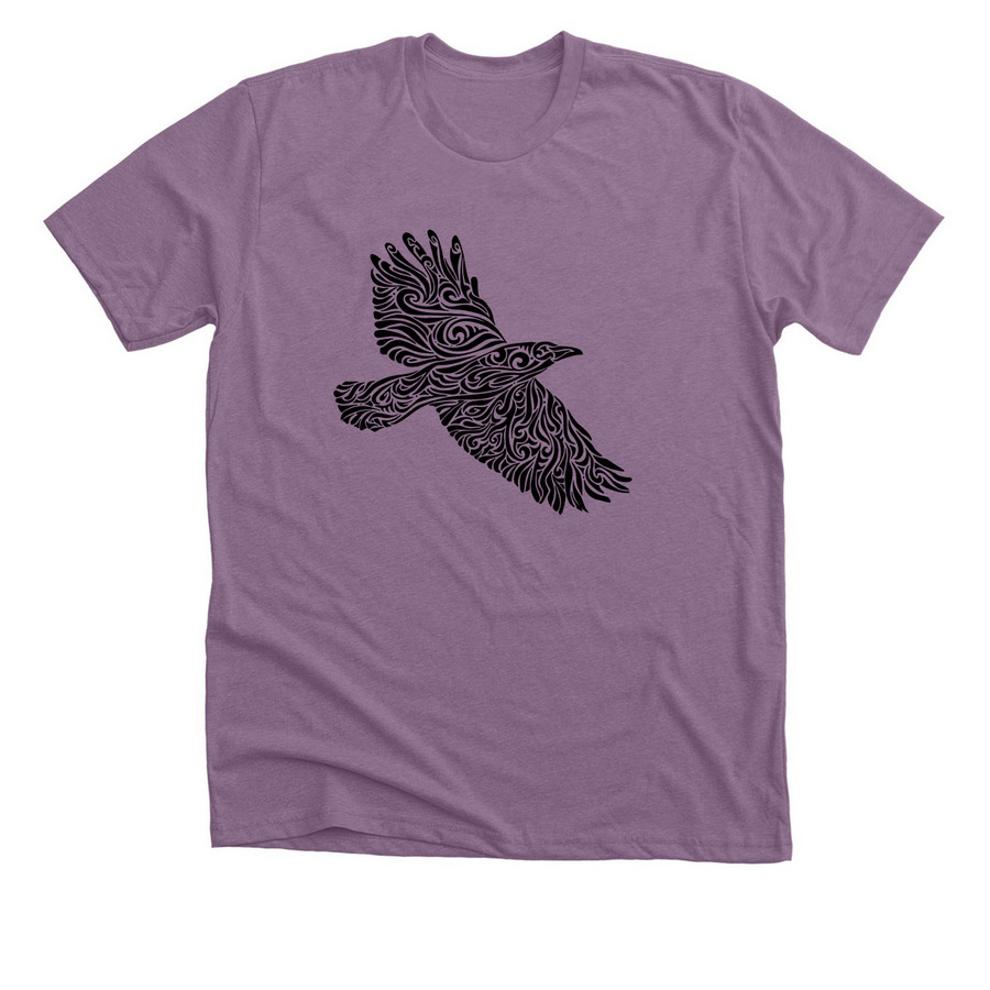 Swirl Crow, a Heather Purple Premium Unisex Tee