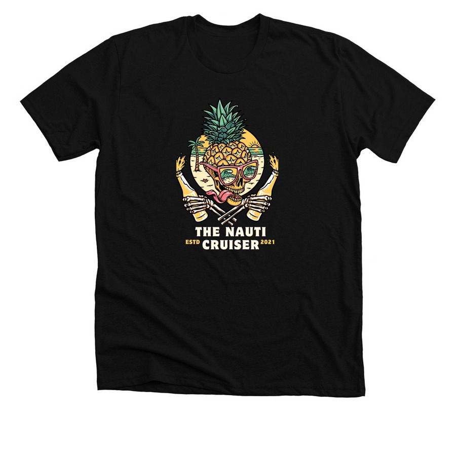 The Drunken Pineapple, a Solid Black Blend Premium Unisex Tee