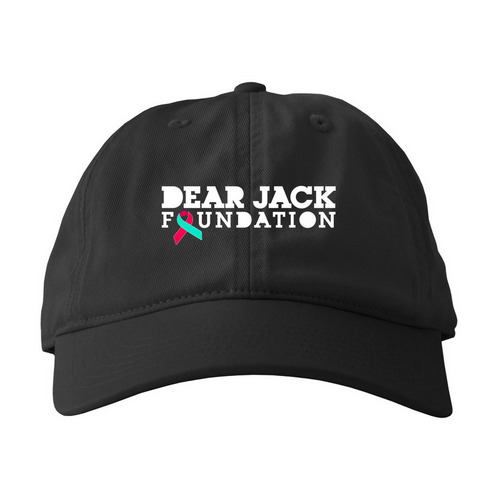 Dear Jack Hat (White Logo), a Black Printed Eco Baseball Cap