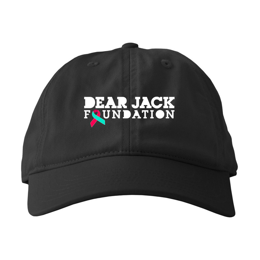 Dear Jack Hat (White Logo), a Black Printed Eco Baseball Cap