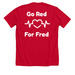 Mighty Fred?s Heart Transplant Journey&nbsp;, a Solid Red Blend Premium Unisex Tee (back-view)