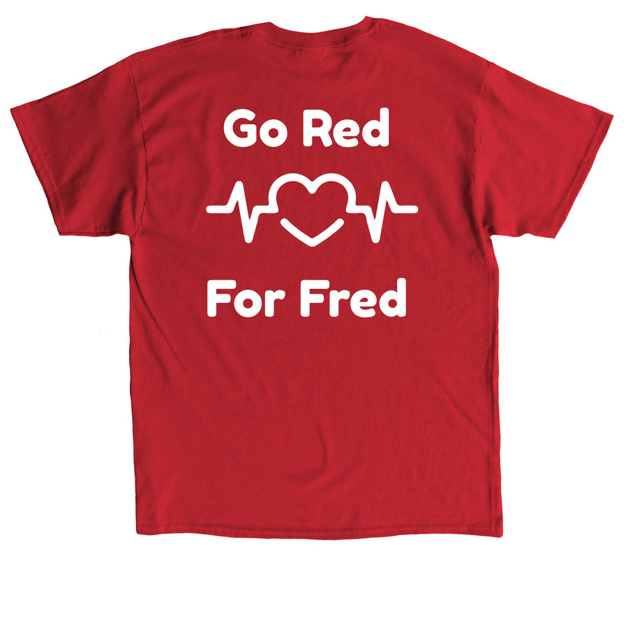 Mighty Fred?s Heart Transplant Journey&nbsp;, a Red Classic Unisex Tee (back-view)