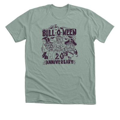 Bull-O-Ween's 20th anniversary, a Heather Sage Premium Unisex Tee