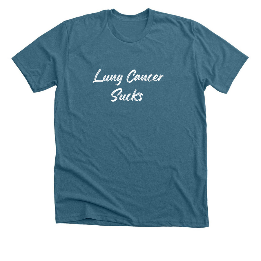 Lung Cancer Sucks, a Heather Deep Teal Premium Unisex Tee