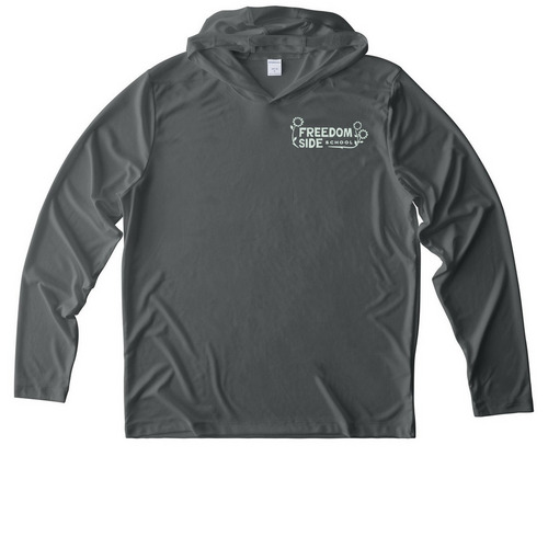Freedom Side School&nbsp; Activewear, a Dark Smoke Grey UV Performance Long Sleeve Hoodie