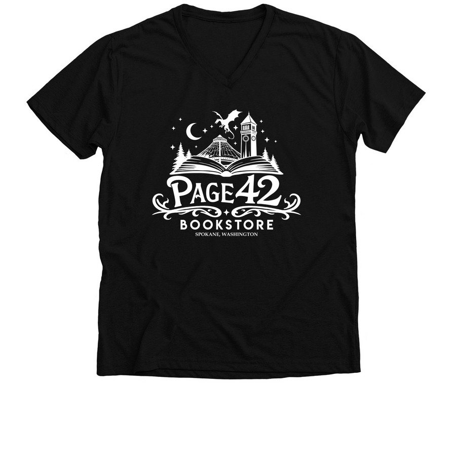 Dragons over Spokane (Dark), a Solid Black Blend Premium V-Neck Tee