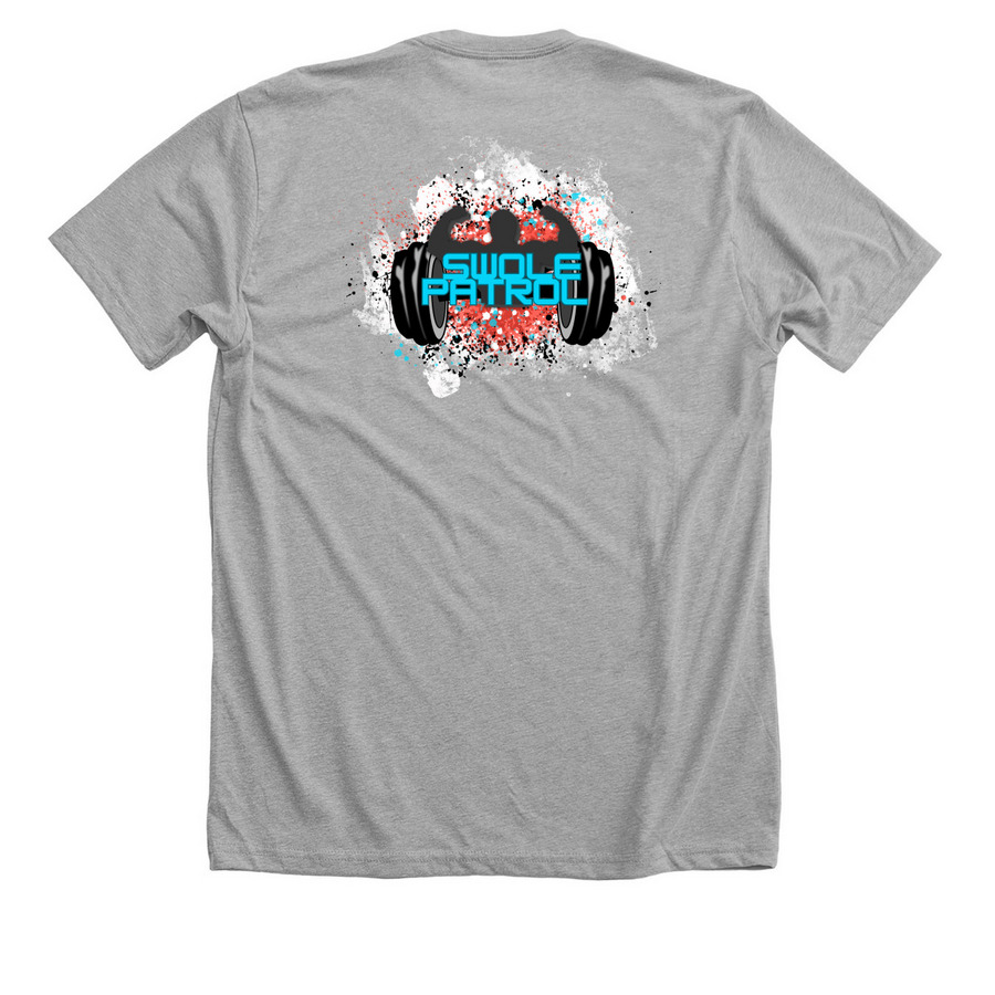 SwolePatrol, a Athletic Heather Premium Unisex Tee (back-view)