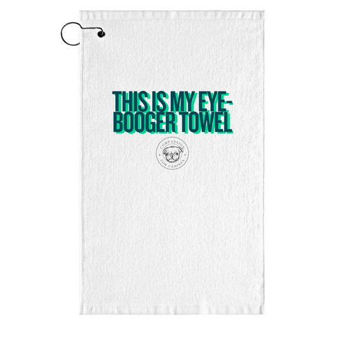 Eye Boogers, a White Golf Towel