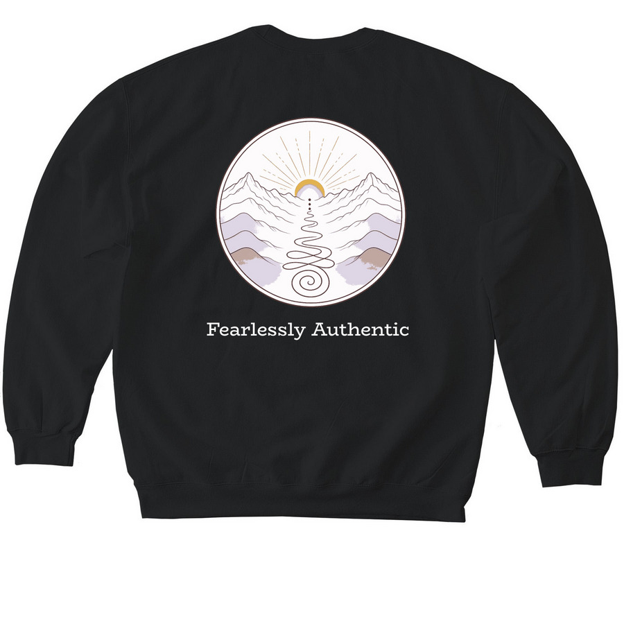 Fearlessly Authentic, a Black Softstyle Crewneck Sweatshirt (back-view)