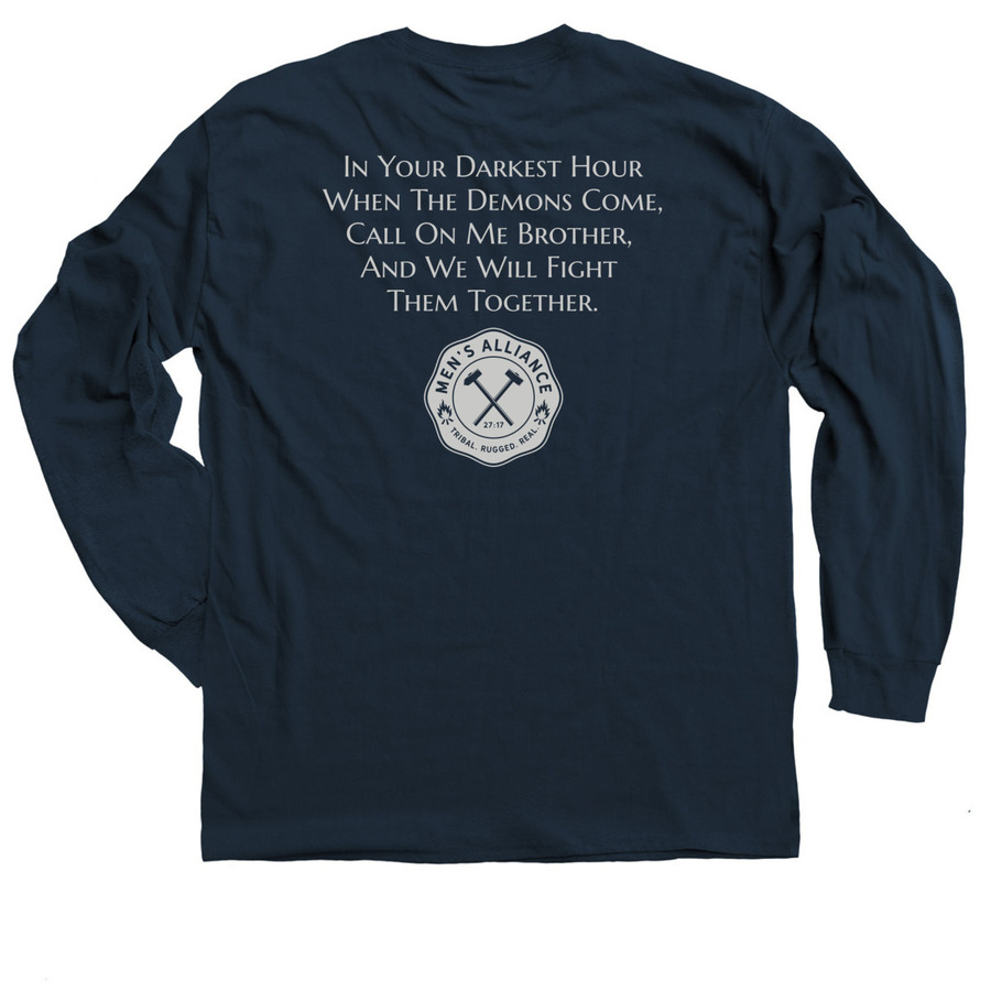 The Goose, a Navy Classic Long Sleeve Tee (back-view)
