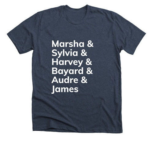 LGBTQ+ Icons, a Heather Midnight Navy Premium Unisex Tee
