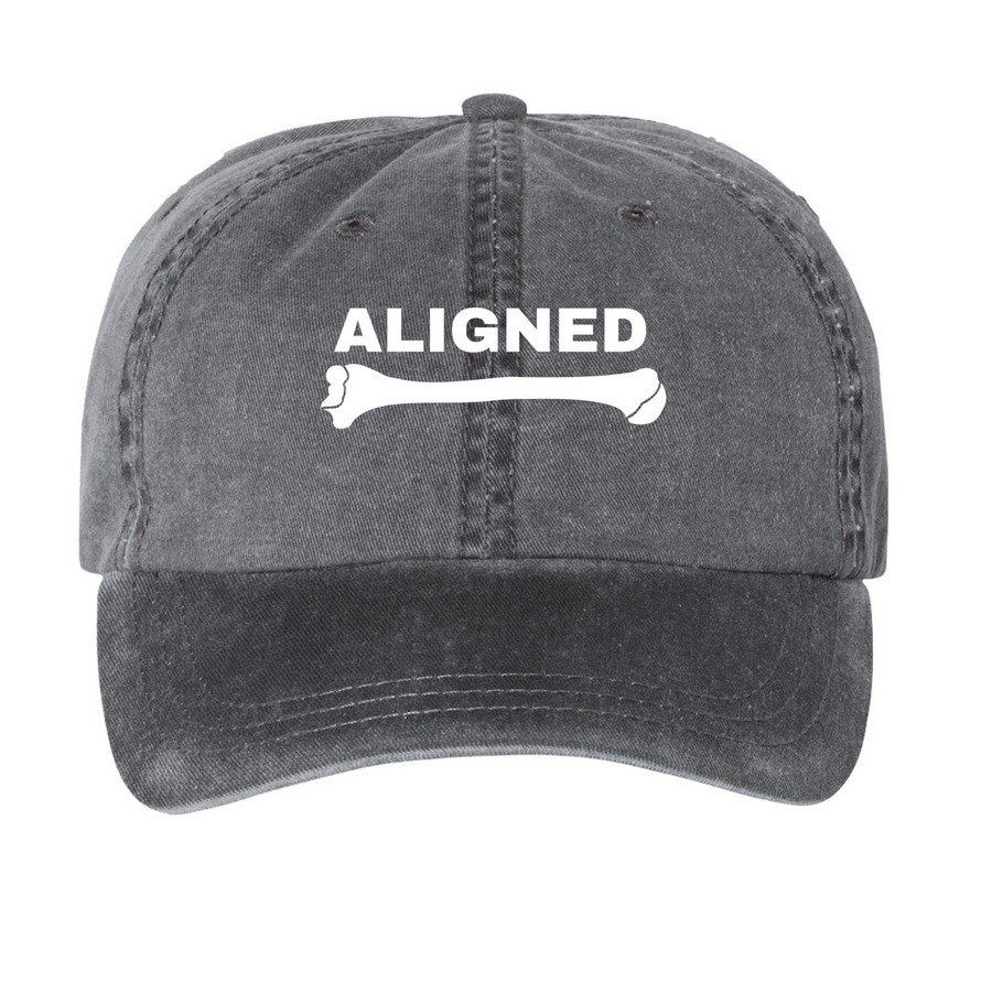 Aligned AF, a Black Printed Pigment Dye Baseball Cap