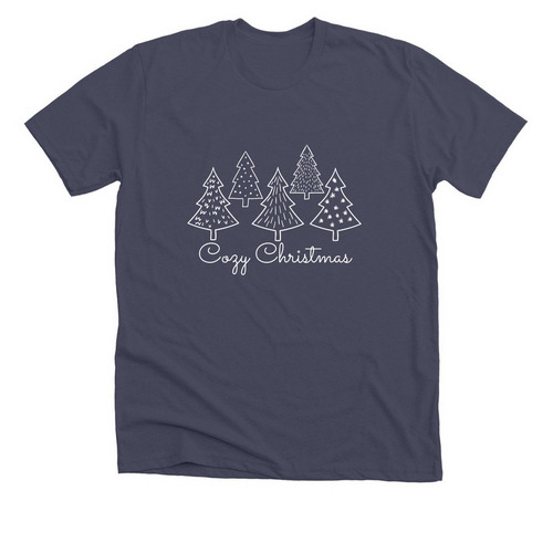 Cozy Christmas, a Heather Midnight Navy Premium Unisex Tee