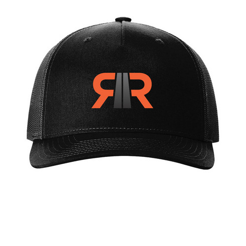 Rapid Hats, a Black Printed Five-Panel Trucker Cap