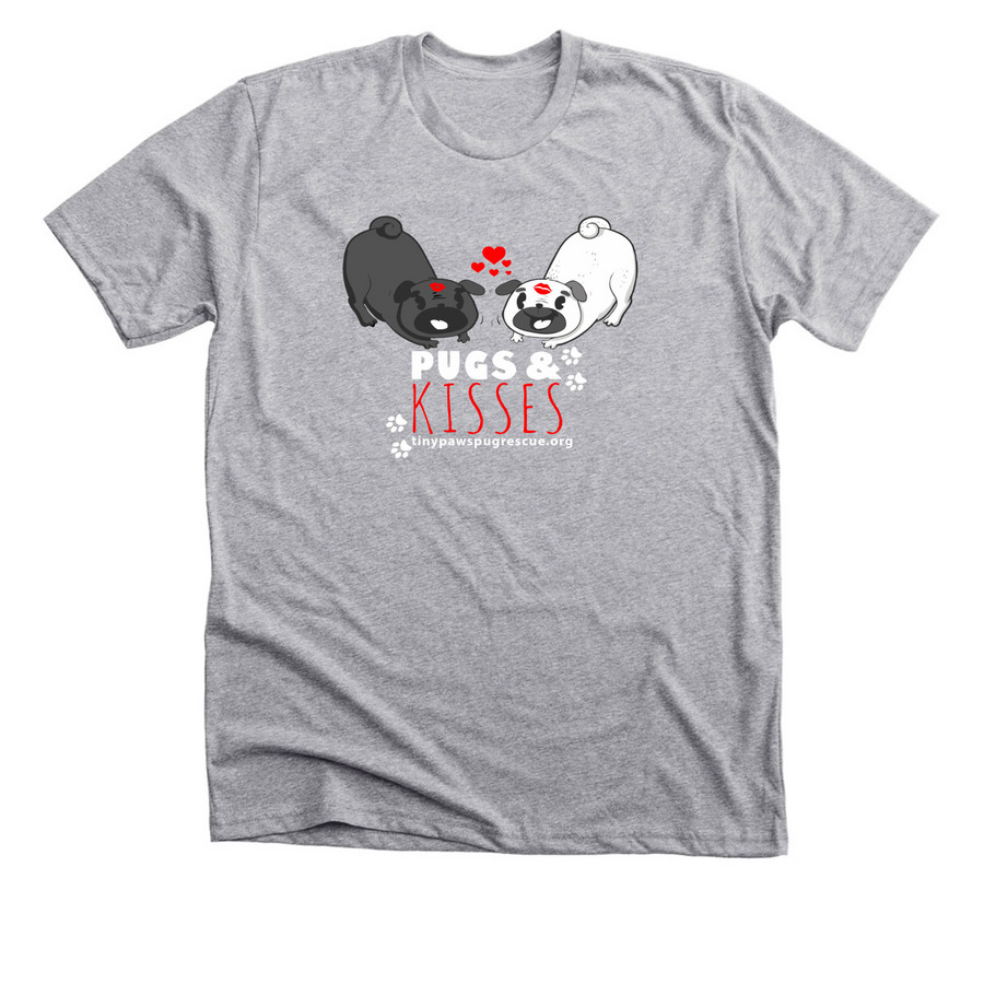 TPPR Pugs & Kisses for dark backgrounds, a Athletic Heather Premium Unisex Tee