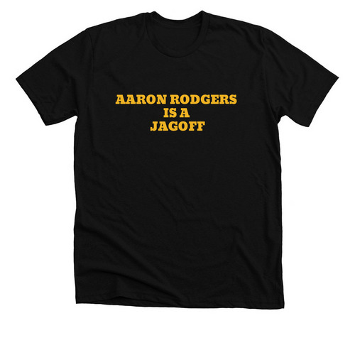 Tell A-a-ron to shut up and play football., a Solid Black Blend Premium Unisex Tee