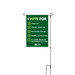 I VOTE FOR...FLAG & STAND, a White 12" x 18" Yard Flag with Stake