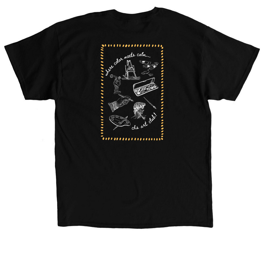 New and Improved CHS Art Club Gear, a Black Classic Unisex Tee (back-view)
