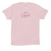 Satisfied - Pink, a Soft Pink Premium Cotton Tee