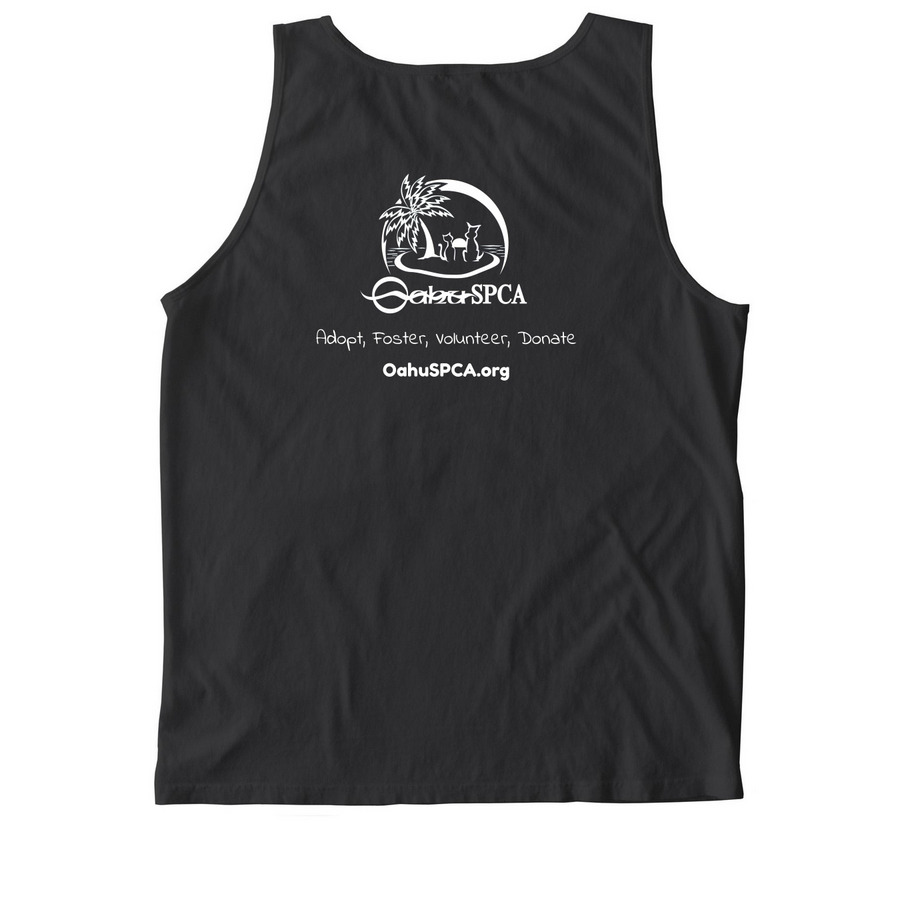 Good Day To Adopt, a Black Comfort Colors Tank Top (back-view)